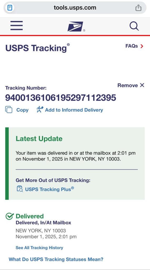 Verified Delivery Tracking Proof 2