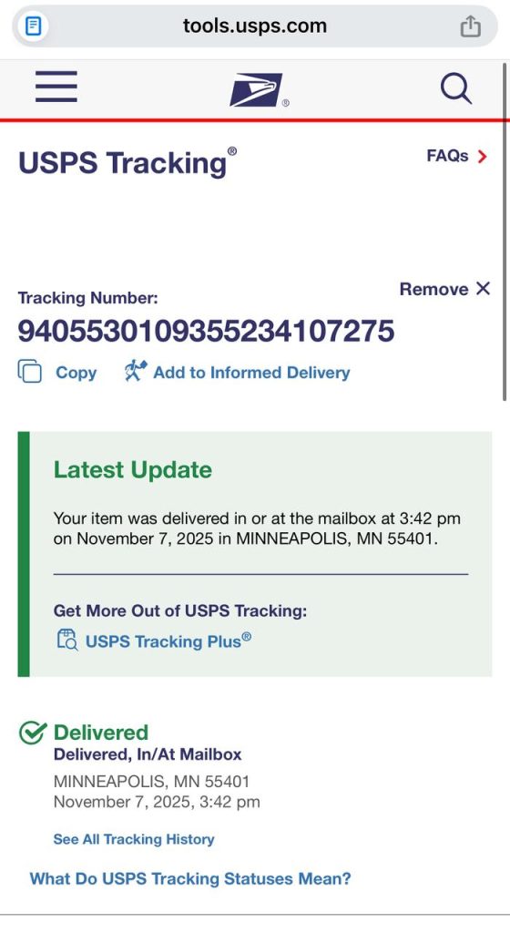 Verified Delivery Tracking Proof 3